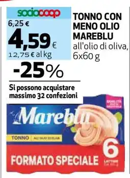 Coop TONNO CON MENO OLIO MAREBLU offerta