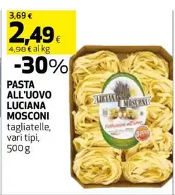Coop Pasta all'uovo Luciana Mosconi offerta