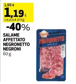 Coop SALAME AFFETTATO NEGRONETTO NEGRONI offerta