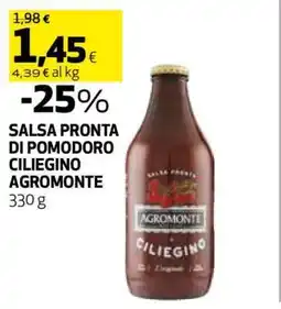 Coop SALSA PRONTA DI POMODORO CILIEGINO AGROMONTE offerta