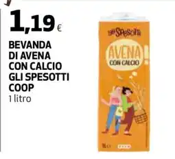 Coop BEVANDA DI AVENA CON CALCIO GLI SPESOTTI COOP offerta