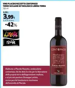 Coop VINO PLACIDO RIZZOTTO CENTOPASSI offerta