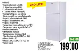 SpesAmica Frigorifero 2 sportelli 240L bianco classe E co offerta