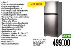 SpesAmica Frigo 2 porte 413L vol no frost inox class e offerta