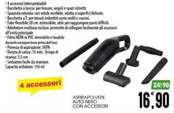SpesAmica Aspirapolvere auto nero con accessori offerta