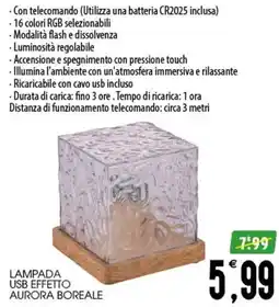 SpesAmica Lampada USB effetto aurora boreale offerta
