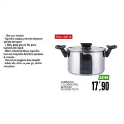 SpesAmica PASTAROLA C/COPERCHIO 22X13CM ACCIAIO 18/10 offerta