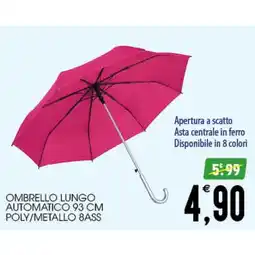 SpesAmica OMBRELLO LUNGO AUTOMATICO 93 CM POLY/METALLO 8 ASS offerta