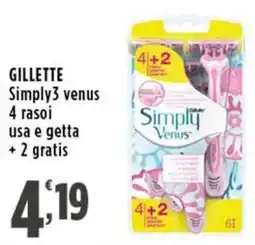Rossotono Carrefour Gillette Simply3 venus offerta