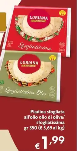 Eurospesa Piadina sfogliata all’olio olio di oliva/sfogliatissima offerta