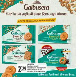 Rossotono Carrefour Galbusera Buoni così biscotti senza zucchero classici/ cereali/integrale/ con gocce di cioccolato offerta