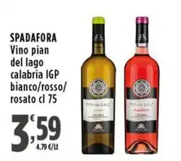 Rossotono Carrefour Spadafora Vino pian del lago calabria IGP bianco/rosso/ rosato offerta