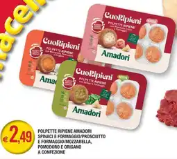 Palmarket Polpette ripiene amadori spinaci e formaggio/prosciutto e formaggio/mozzarella, pomodoro e origano offerta