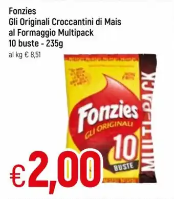 Famila Fonzies Gli Originali Croccantini di Mais al Formaggio Multipack 10 buste 235g offerta