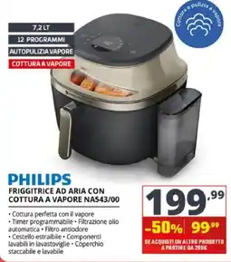 Comet Philips FRIGGITRICE AD ARIA CON COTTURA A VAPORE NA543/00 offerta