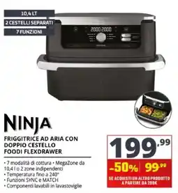 Comet Ninja friggitrice ad aria con doppio cestello foodi flexdrawer offerta