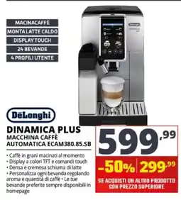 Comet DeLonghi Dinamica Plus macchina caffè automatica offerta