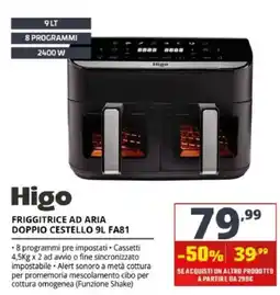 Comet Higo friggitrice ad aria doppio cestello 9l fa81 offerta