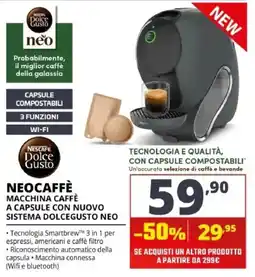 Comet Neocaffè macchina caffè a capsule con nuovo sistema Dolce Gusto Neo offerta