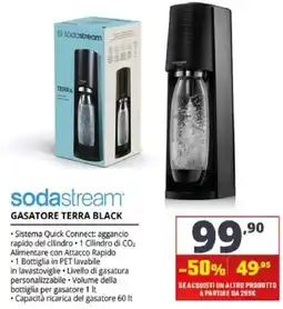 Comet Sodastream gasatore Terra Black offerta