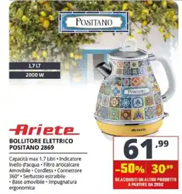 Comet Ariete Bollitore elettrico Positano 2869 offerta