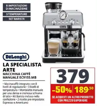 DeLonghi La Specialista Arte Macchina Caffè Manuale EC9155.MB