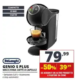 Comet DeLonghi Genio S Plus macchina caffè a capsule offerta