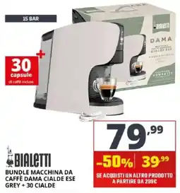 Comet Bialetti bundle macchina da caffè Dama Cialde Ese Grey offerta