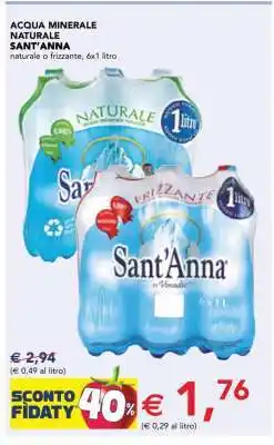 Esselunga Acqua Minerale Naturale Sant'Anna offerta