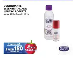 Esselunga Deodorante Essenze Italiane Neutro Roberts offerta