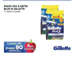 Esselunga Rasoi Usa e Getta Blue III Gillette offerta
