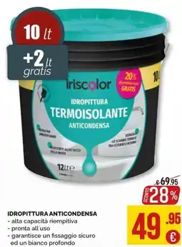 La Prealpina Iriscolor idropittura termoisolante anticondensa offerta