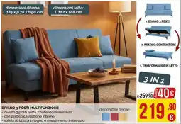 La Prealpina Divano 3 posti multifunzione offerta
