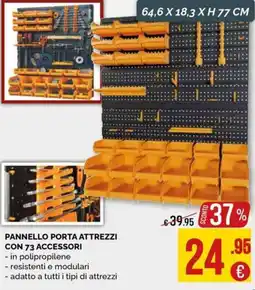 La Prealpina Pannello porta attrezzi con 73 accessori offerta