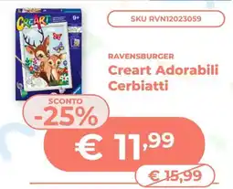 Mornati Paglia Ravensburger Creart Adorabili Cerbiatti offerta