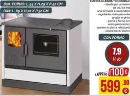 La Prealpina Cucina a legna "Cooker20" offerta