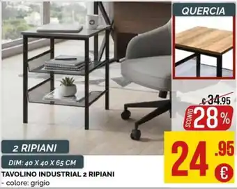 Tavolino industrial 2 ripiani