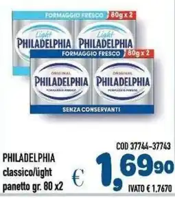 Del Prete Distribuzioni Philadelphia classico/light offerta