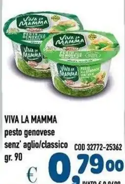 Del Prete Distribuzioni Viva la mamma pesto genovese senz' aglio/classico offerta