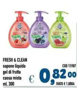 Del Prete Distribuzioni Fresh & Clean sapone liquido gel di frutta offerta