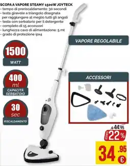 La Prealpina Scopa a vapore Steamy Joytech offerta
