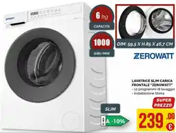La Prealpina Lavatrice slim carica frontale "Zerowatt" offerta