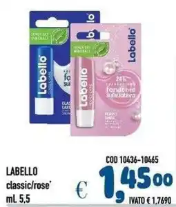 Del Prete Distribuzioni Labello classic/rose' offerta