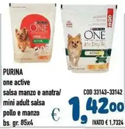 Del Prete Distribuzioni Purina one active salsa manzo e anatra/mini adult salsa pollo e manzo offerta