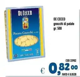 Del Prete Distribuzioni De Cecco gnocchi di patate offerta