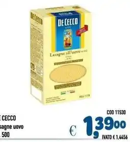Del Prete Distribuzioni De Cecco Lasagne all'uovo offerta