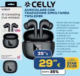 Euronics Tufano Celly auricolare con traduzione simultanea offerta