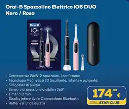 Euronics Tufano Oral-B Spazzolino Elettrico iO6 DUO Nero / Rosa offerta