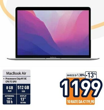 Unieuro Macbook air offerta