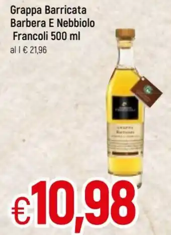 Famila Grappa Barricata Barbera E Nebbiolo Francoli 500 ml offerta
